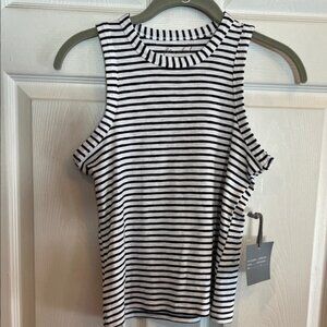 Marled Monochrome Striped Tank Top